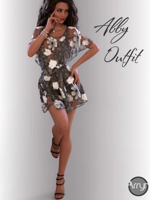 dForce Abby Holiday Dress Outfit for Genesis 8 Female(s)-为创世纪8女性设计的节日服装