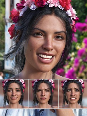 Mexican Girl Expressions for Genesis 8.1 Female and Rosa Maria 8.1-墨西哥女孩表达创世纪81女性和罗莎玛丽亚81