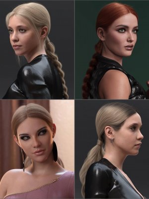 3-in-1 Low Ponytails Hair for Genesis 8 and 8.1 Females-3合1低马尾头发为创世纪8和81女性