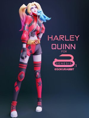 Harley Quinn For Genesis 8 and 8.1 Female-哈雷奎恩为创世纪8和81女性