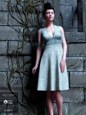 Peppermint Ivy Dress for Genesis 8 Female(s)-薄荷常春藤连衣裙为创世纪8女性