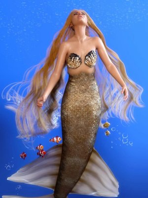 PhilW’s Mermaid Hair for Genesis 8 and 8.1 Females-《创世纪》第8章和第81章女性菲尔的美人鱼头发