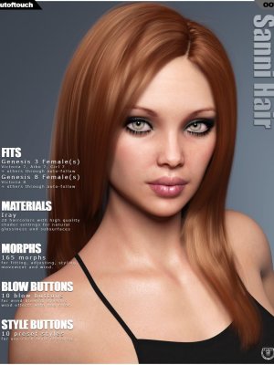 Sanni Hair for Genesis 3 and 8 Females-创世纪3和8女性的桑尼头发