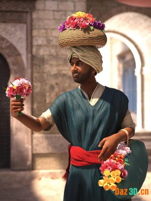 dForce Moroccan Flower Seller Outfit for Genesis 8 Males-摩洛哥花商为创世纪8男性提供的装备