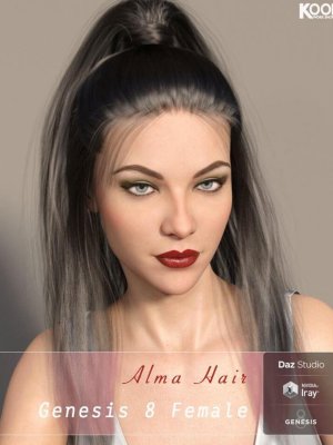 Alma Hair for Genesis 8 Female(s)-创世纪8女性的阿尔玛头发
