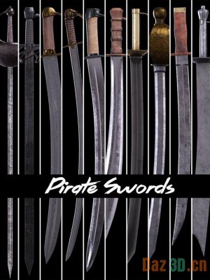 BW Pirate Swords For Genesis 8 and Genesis 8.1 Characters-《创世纪8》和《创世纪81》角色的海盗剑