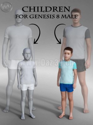Body Shapes Children for Genesis 8 Male-创世纪8男性的身体形状儿童