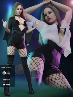 Night Party Outfit for Genesis 8 and 8.1 Females-《创世纪》第8章和第81章女性的夜间派对装备