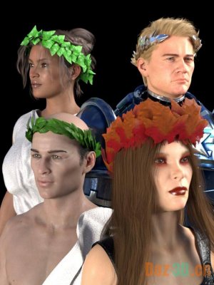 SY Leafy Crowns for Genesis 8 and 8.1-创世纪8和81的叶冠
