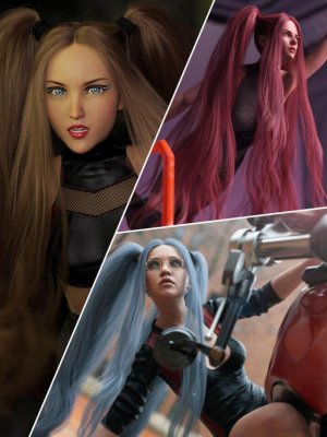 Turbulent Pigtails Hair for Genesis 8 and 8.1 Females-《创世纪》第8章和第81章女性的乱糟糟的辫子