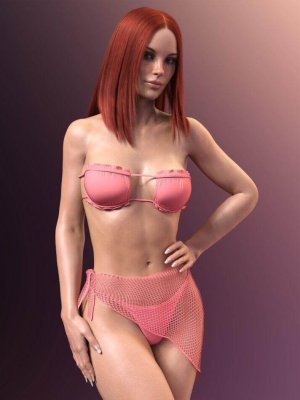 X-Fashion Half Cup Bikini Set with dForce for Genesis 8 and 8.1 Females-半罩杯比基尼套装，配有，适用于8和81女性