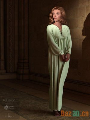 dForce AQ Nightgown for Genesis 8 and 8.1 Female-创世记8和81女性的睡衣
