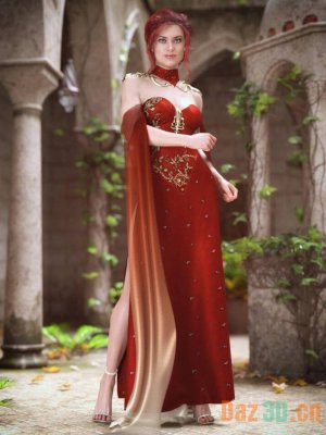 dForce Fantasy Cape Outfit for Genesis 8 Female(s)-《创世纪8》女性的幻想斗篷装备
