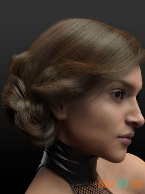 dforce Side Swept Updo Hair for Genesis 3 and 8 Female(s)-《创世纪》第3期和第8期女性的侧梳盘发