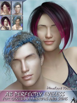 AB Perfectly Eyeless for Genesis 8.1 Morphs and Skins (MR)-创世纪81变形和皮肤完全无眼。