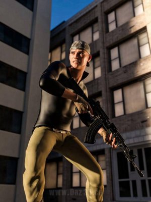 Black Snake Assault Rifle Pose for Genesis 8-《创世纪8》的黑蛇突击步枪姿势