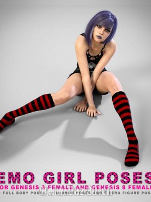 Emo Girl Poses for G3F and G8F-情绪女孩为3和8拍照