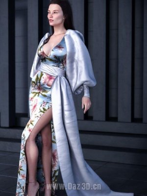 Evening Dress dForce Outfit for Genesis 8 and 8.1 Females-《创世纪》第8章和第81章女性晚礼服套装