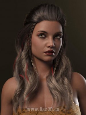 Heroic Curly Style Hair for Genesis 8 Female-英雄卷发创世纪8女性