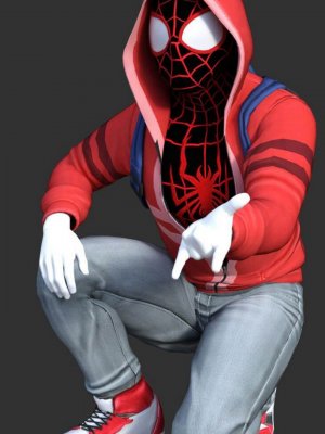Miles Morales Spiderman Hoodie Outfit for G 8 Male-迈尔斯莫拉莱斯蜘蛛侠连帽衫为8男性装备