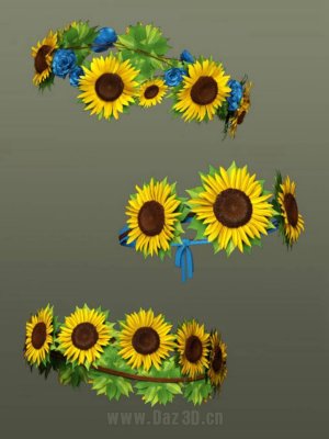 Sunflower Headbands for Genesis 8 and 8.1 Females-创世纪8和81女性的向日葵头带