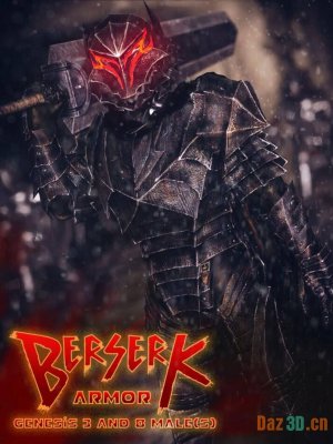 Berserk Armor For Genesis 3 and 8 Male(s)-创世纪3和8男性的狂暴盔甲
