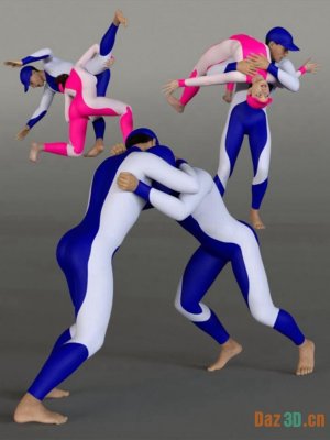 Grappling Poses Volume 6 for Genesis 8 and 8.1-《创世纪》第8章和第81章第6卷的格斗姿势