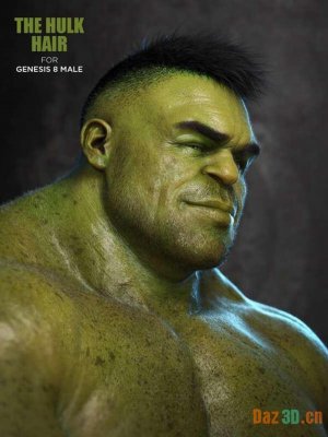The Hulk Hair For Genesis 8 Male-创世纪8号男性的绿巨人头发