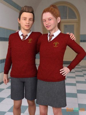 Time For School Sweater Uniforms for Genesis 3 Female(s) and Male(s)-创世纪3女生和男生的学校毛衣制服时间