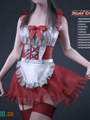dForce Maid Dress and pose for Genesis 8 and 8.1Females-《创世纪》第8章和第81章女性的女仆服装和姿势