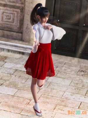 dForce Miko Cosplay Outfit for Genesis 8 Females-《创世纪8》女性的角色扮演装备