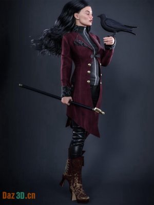 dForce Victorian Vampire Outfit for Genesis 8 and 8.1 Females-《创世纪8》和《创世纪81》女性的维多利亚吸血鬼装备