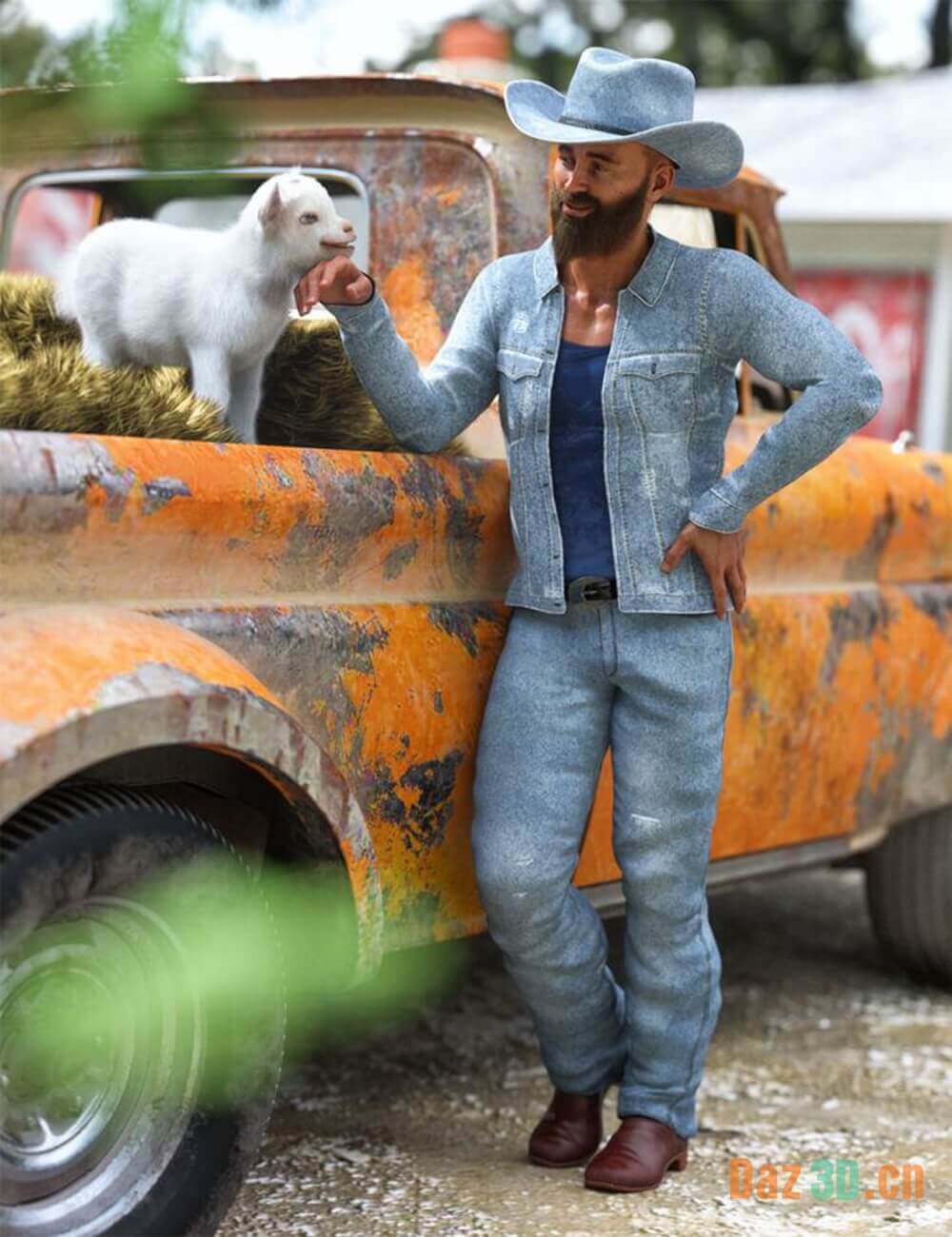 Modern Cowboy Outfit for Genesis 8 and 8.1 Males创世纪8和81男性的现代牛仔装备_DAZ模型网