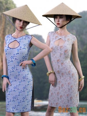 dForce Far East Dress and Props for Genesis 8 Female-《创世纪8》女性的远东服饰和道具