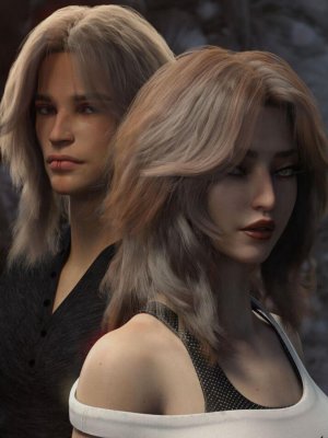 dForce Lupineve Hair for Genesis 8 and 8.1-创世纪8和81的羽扇豆头发