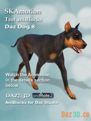 Daz Dog 8 Trot aniBlocks-达兹狗8小跑