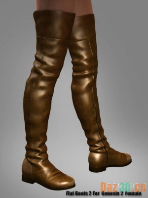 Flat Boots 2 for Genesis 2 Female(s)-平底靴2为创世纪2女性
