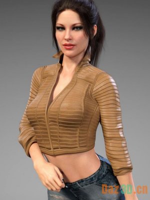 X-Fashion 4 in 1 Leather Jacket for Genesis 8 Female(s)-4合1皮夹克适用于8女性