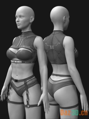 X Fashion Dark Secrets Outfit for Genesis 8 and 8.1 Females-创世纪8和81女性的时尚黑暗秘密装