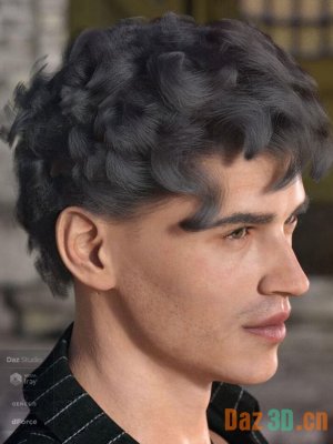dForce Emile Hair for Genesis 3 and 8 Male(s)-《创世纪》第3期和第8期男性的