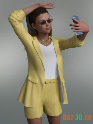 dForce Spring Blazer Outfit for Genesis 8 and 8.1 Females-适用于8和81女性的春季运动夹克套装
