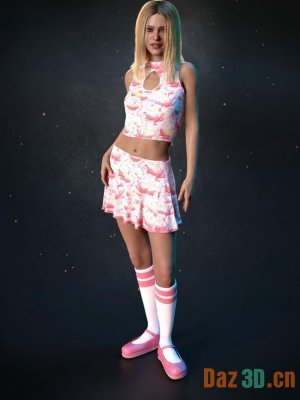 dForce Sugar Rush Outfit for Genesis 8 and 8.1 Females-创世记8和81女性的装备