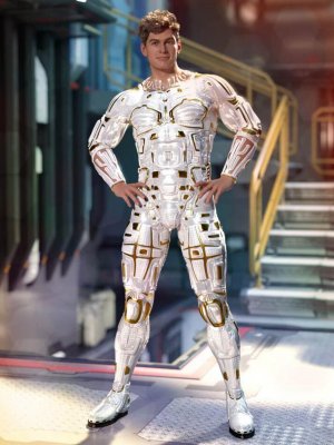 Cyber Guardian Outfit for Genesis 8.1 Males-创世纪81男性的网络守护者装备