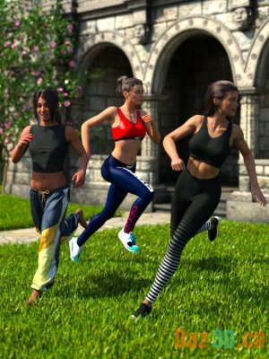 Just Running Around Poses for Genesis 8 and 8.1 Female-只是跑来跑去为8和81女性摆姿势。