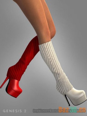 Leg Warmer Boots For Genesis 2 Female(s)-创世纪2女性暖腿靴