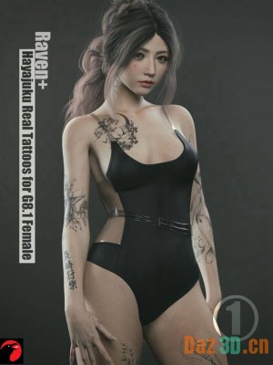 RAV Hayajuku Stylish Tattoos ONE for Genesis 8.1 Female(s)-时尚纹身一为创世纪81女性