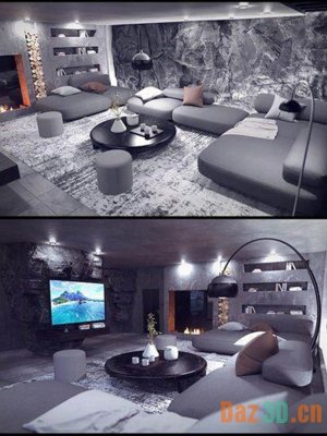 The Cliff House Living Room-悬崖屋客厅