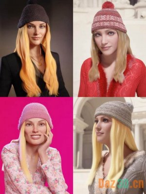 dForce Beanie Hair for Genesis 8 and 8.1 Females-创世纪8和81女性的无檐帽头发