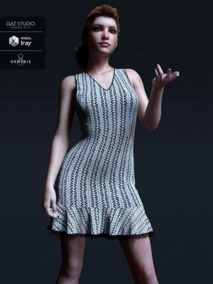 dForce Candyfloss Crochet Dress for Genesis 8 Female(s)-创世纪8女性钩针连衣裙