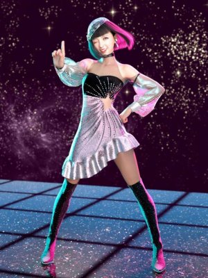 dForce Shooting Star Outfit for Genesis 8 and 8.1 Females-创世记8和81女性的装备